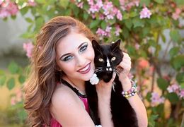 Image result for Girl with Glasses and Cat Wallpaper