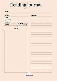 Image result for Book Reading Journal Template