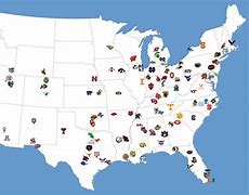 Image result for Map of Division 1 Football Schools