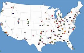 Image result for Map of College Football Teams