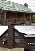 Image result for Log Cabin with Brown Metal Roof