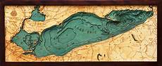 3d Lake Erie Nautical Wood Map Depth Chart