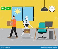 Image result for Robots Replacing Humans in Workplace Cartoon Image