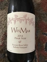 Image result for WesMar Pinot Noir Balletto