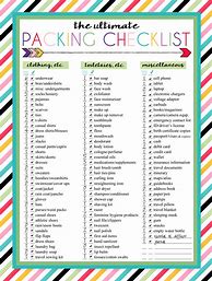 Image result for Printable Travel Packing List Template Free