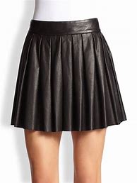 Image result for Short Pleated Leather Skirt