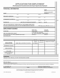 Image result for Basic Employment Application