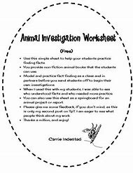 Image result for Animal Investigation Worksheet
