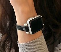 Image result for Silver Apple Watch with Leather Band