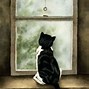 Image result for Cat Looking Out Window Art