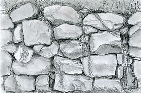 Image result for Stone Wall Sketch