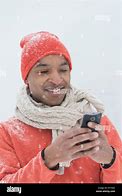 Image result for Man Snow Phone