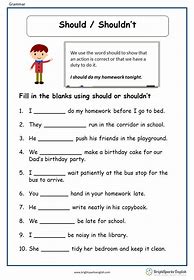 Image result for Should and Shouldn't for Kids