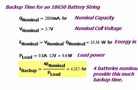 Image result for Battery Capacity Equation