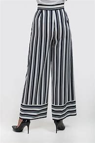 Image result for Black and White Striped Wide Leg Pants