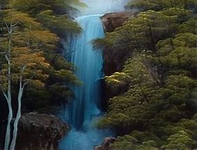 Image result for Bob Ross Waterfall