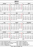 Image result for 2012 Calendar with Holidays Printable