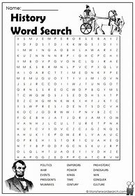 Image result for World History Word Search Printable