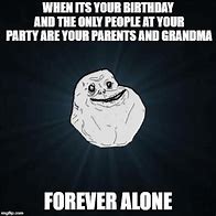 Image result for Forever Alone Birthday Meme