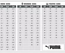 Image result for Puma Football Boots Size Guide with Cm