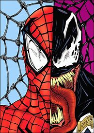 Image result for Half Spider-Man Half Venom Drawing