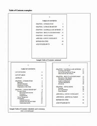 Image result for Sample of Table of Contents Template