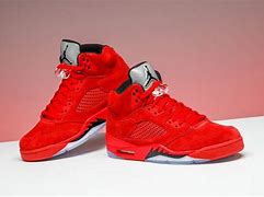 Image result for Jordan 5s Red