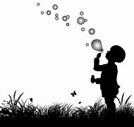 Image result for Sillouett of Boy Blowing a Bubble