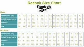 Image result for Reebok Shoe Size