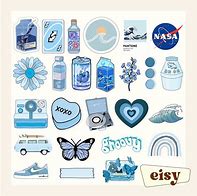 Image result for What Aesthetic Blue Gray Stickers