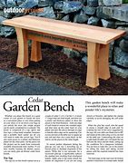 Image result for Cedar Garden Bench Plan