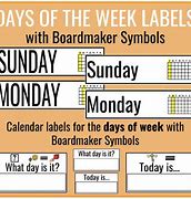 Image result for Boardmaker Days of the Week Symbols