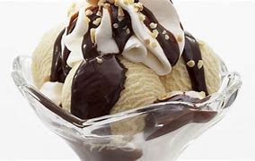 Image result for Vanilla Ice Cream with Chocolate Sauce