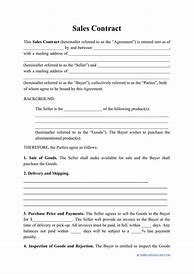 Image result for Sales Contract Template