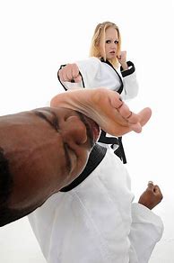 Image result for Barefoot Female Karate Kick to Face