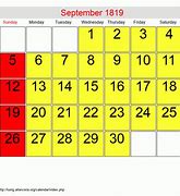 Image result for 1819 Calendar