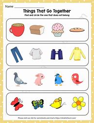 Image result for Worksheet for Things That Go Together