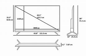 Image result for Vizio 50 Inch Smart TV Dimensions