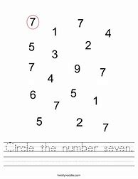 Image result for Circle Number 7 Worksheet