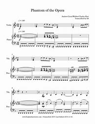 Image result for Phantom of the Opera Violin Sheet Music