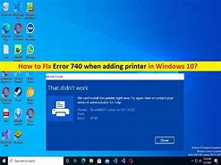 Image result for Printer Error 740