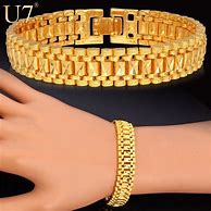 Image result for Men's 18 Karat Gold Bracelets