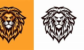 Image result for 1 Color Lion Head Logo