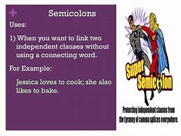 Image result for Semicolon vs Comma Examples