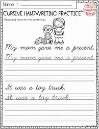 Image result for Cursive Writing Worksheets Sentences