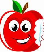 Image result for Smiling Apple with a Bite Cartoon