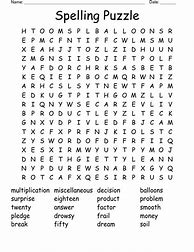 Image result for Spelling Words Puzzle