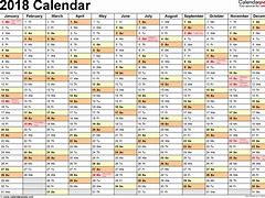 Image result for 2018 Calendar Printable Excel