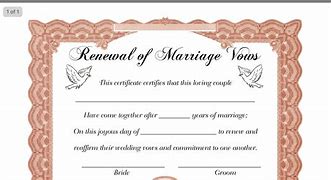 Image result for Free Printable Vow Renewal Certificate