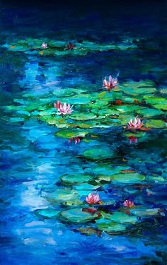 Water Lilies by jingyuzhang on DeviantArt | Water lilies painting, Pond painting, Lily painting
